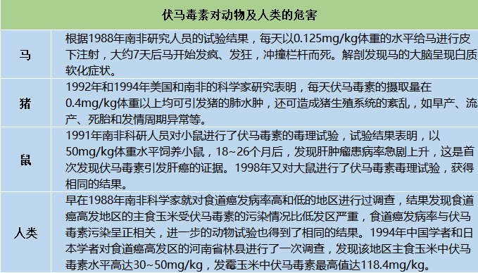 伏馬菌素對動(dòng)物及人類的危害